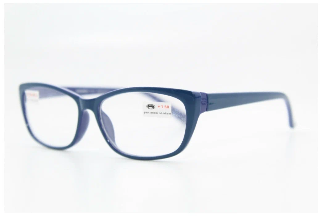 Готовые Готовые очки для зрения со стеклянными линзами, дужки-флекс (синие)