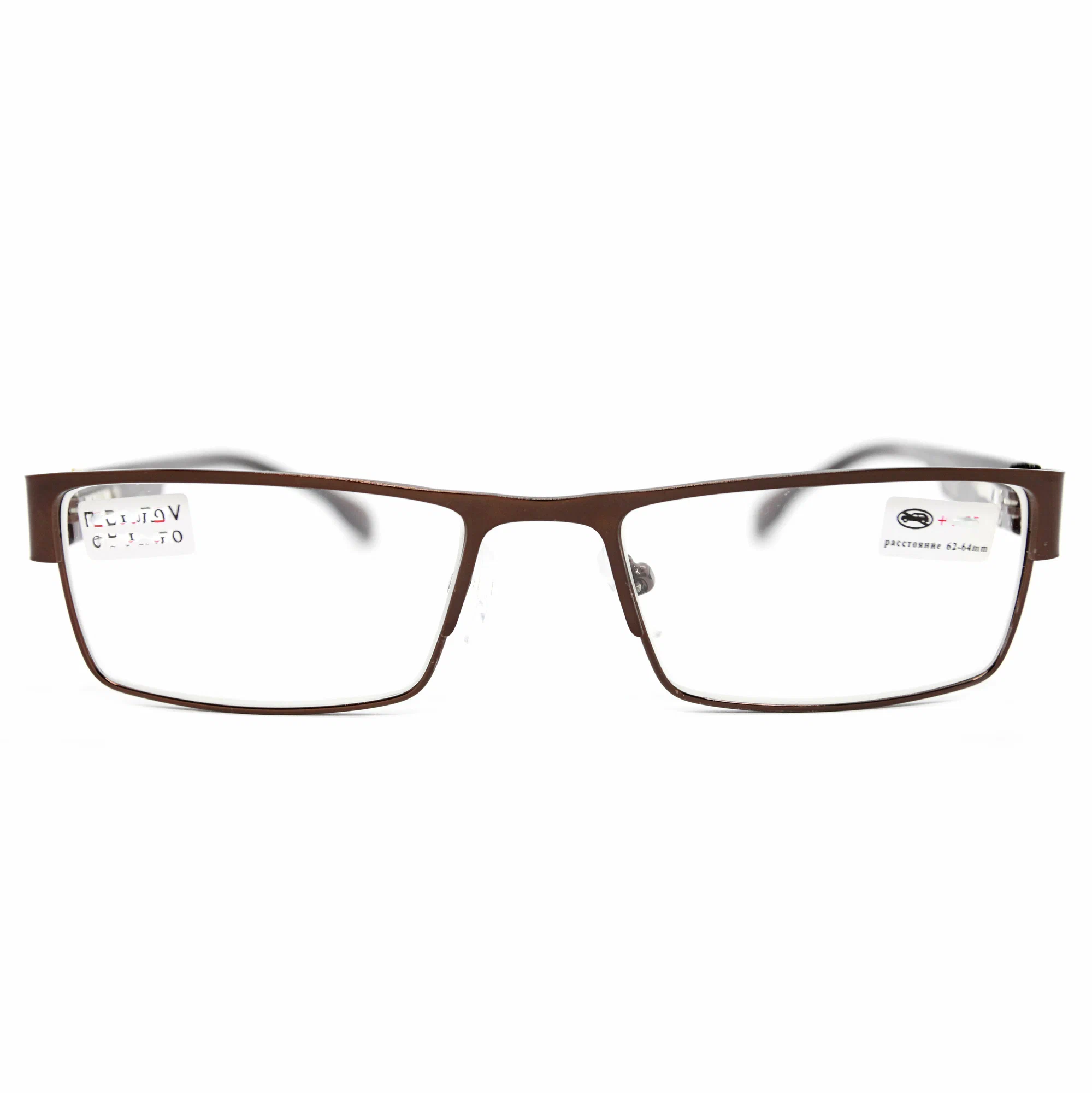 Очки корригирующие мужские-женские 66-68 (+1.25) мост 019-M1, с футляром, цвет коричневый, линзы пластик, РЦ 66-68