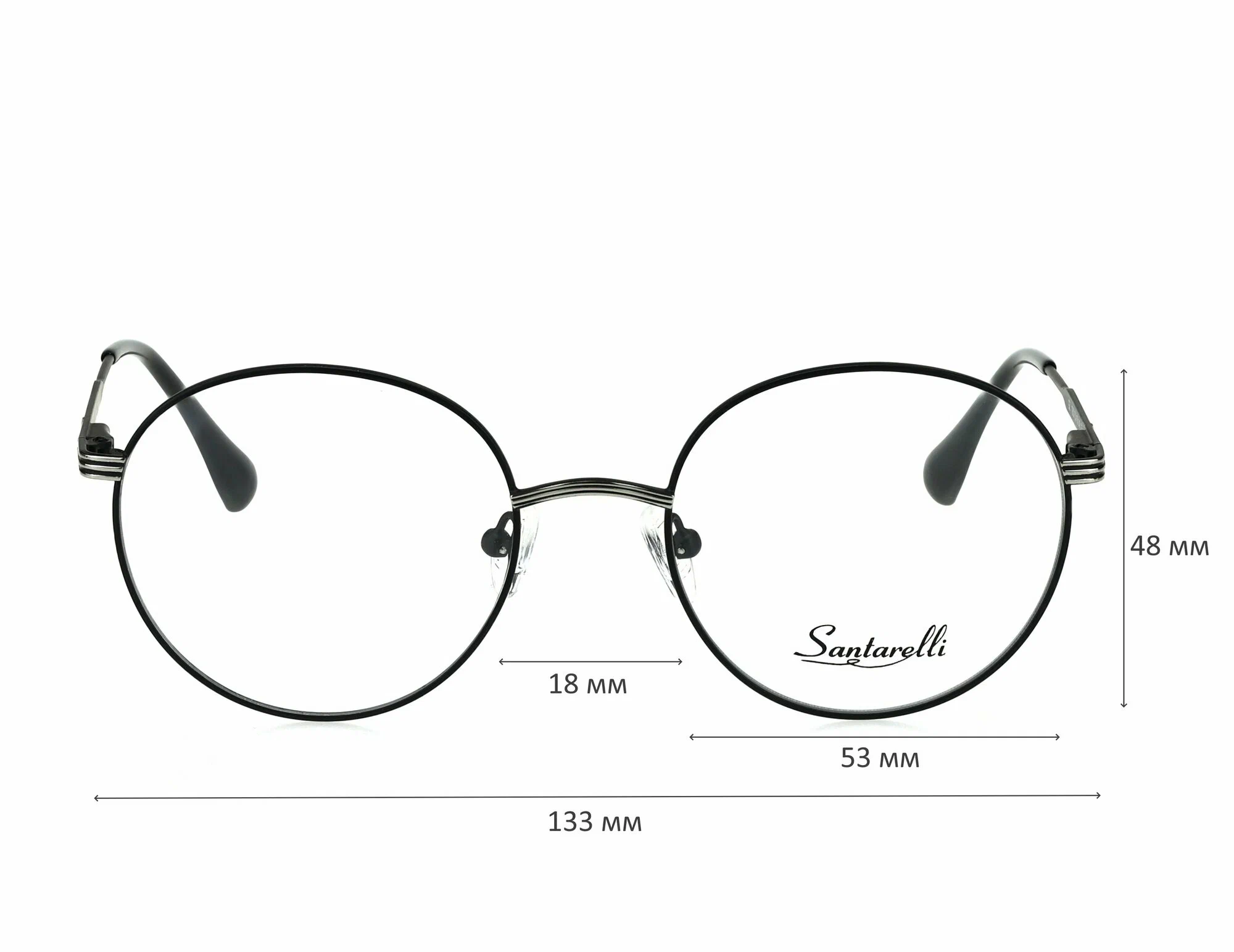 Фотохромные Готовые очки для зрения с футляром на магните SANTARELLI мод. 1353 Цвет 5 с линзами NIKITA 1.56 Colophony GRAY, HMC+ -2.25 РЦ 58-60