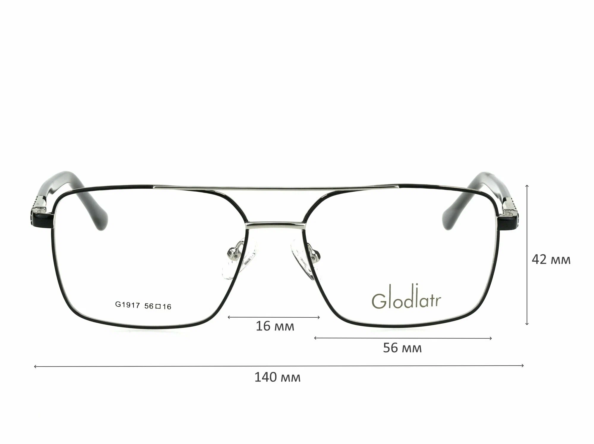 Готовые очки для зрения с футляром на магните GLODIATR мод. 1917 Цвет 6 с линзами ECOPLUS 1.56 HMC -3.25 РЦ 64-66