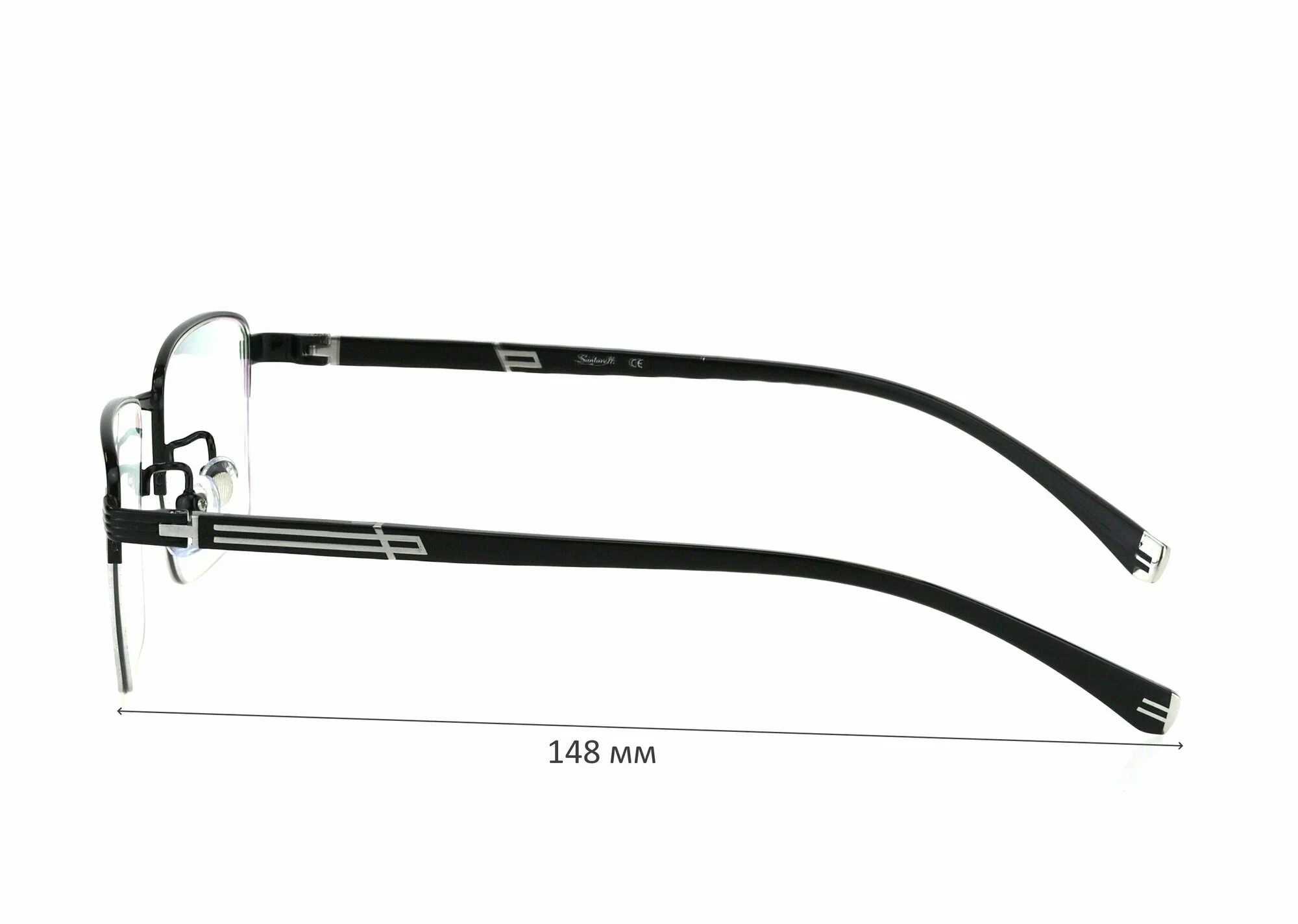 Готовые очки для зрения с футляром на магните SANTARELLI мод. 98135 Цвет 1 с линзами ECOPLUS 1.56 HMC -3.00 РЦ 64-66