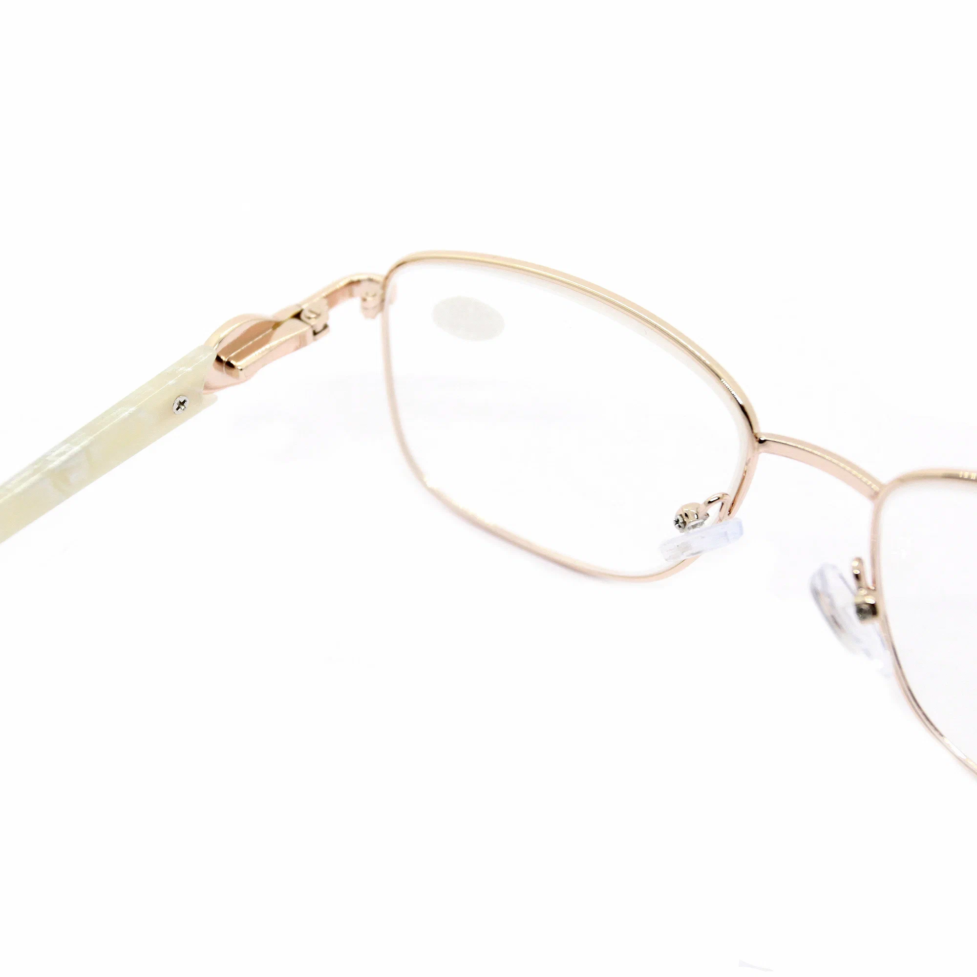 Женские очки для чтения со стеклом (+1.75) с футляром, GLODIATR 2031 C1, линза стекло, цвет золотой, РЦ 62-64