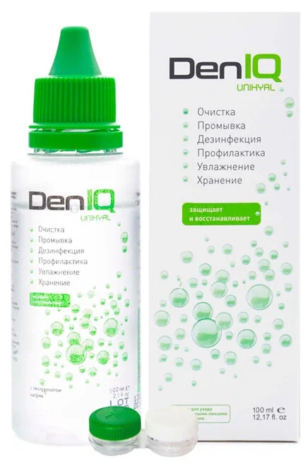 Раствор для ухода за контактными линзами DenIQ UNIHYAL (100ml)