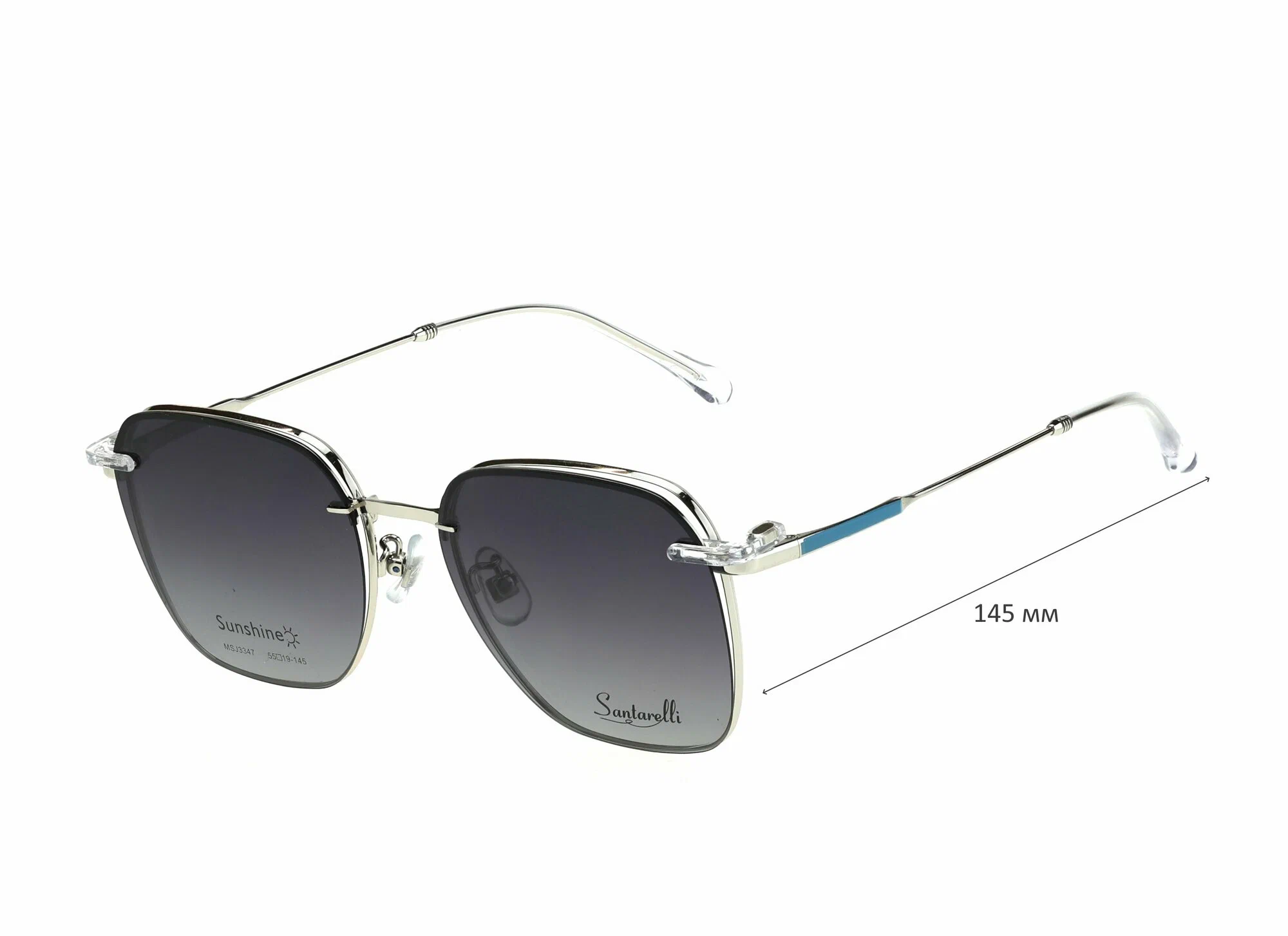 Готовые очки для зрения с насадкой и футляром на магните SANTARELLI мод. 3347 Цвет 20 с линзами ECOPLUS 1.56 HMC -0.50 РЦ 64-66