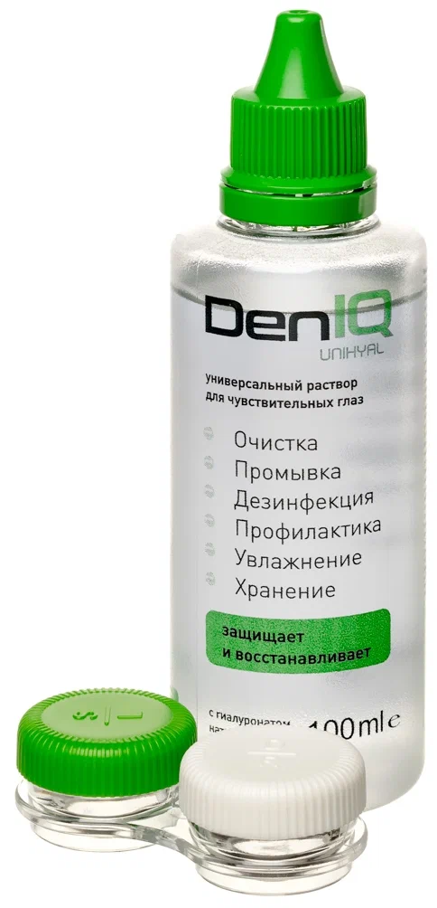 Раствор для ухода за контактными линзами DenIQ UNIHYAL (100ml)