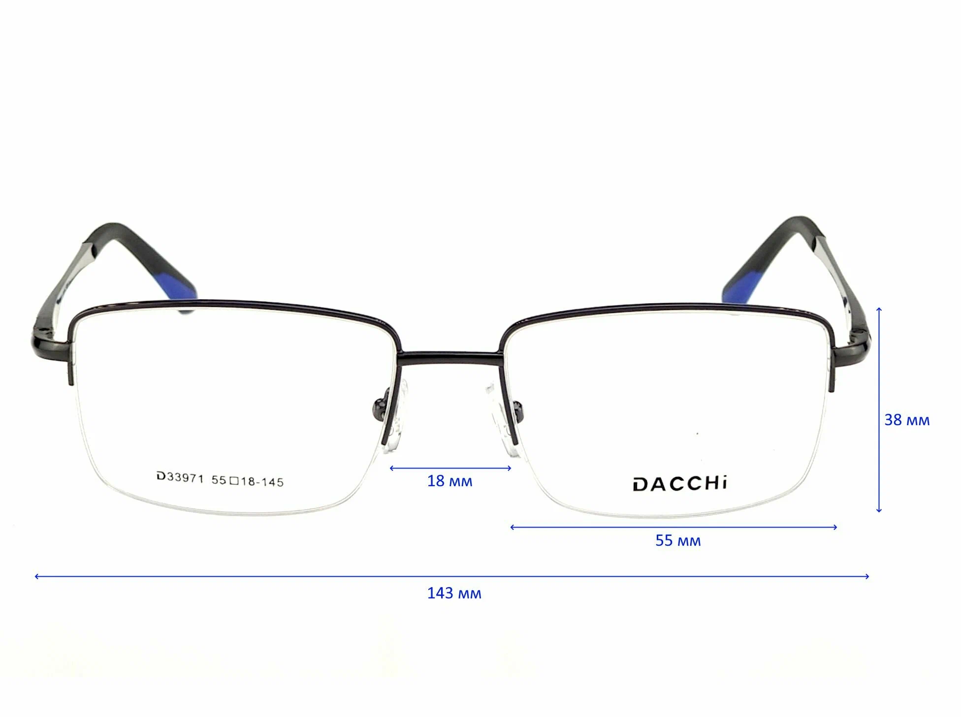 Очки для чтения с футляром-змейка DACCHI мод. 33971 Цвет 3 с линзами ECOPLUS 1.56 HMC +1.00 РЦ 66-68