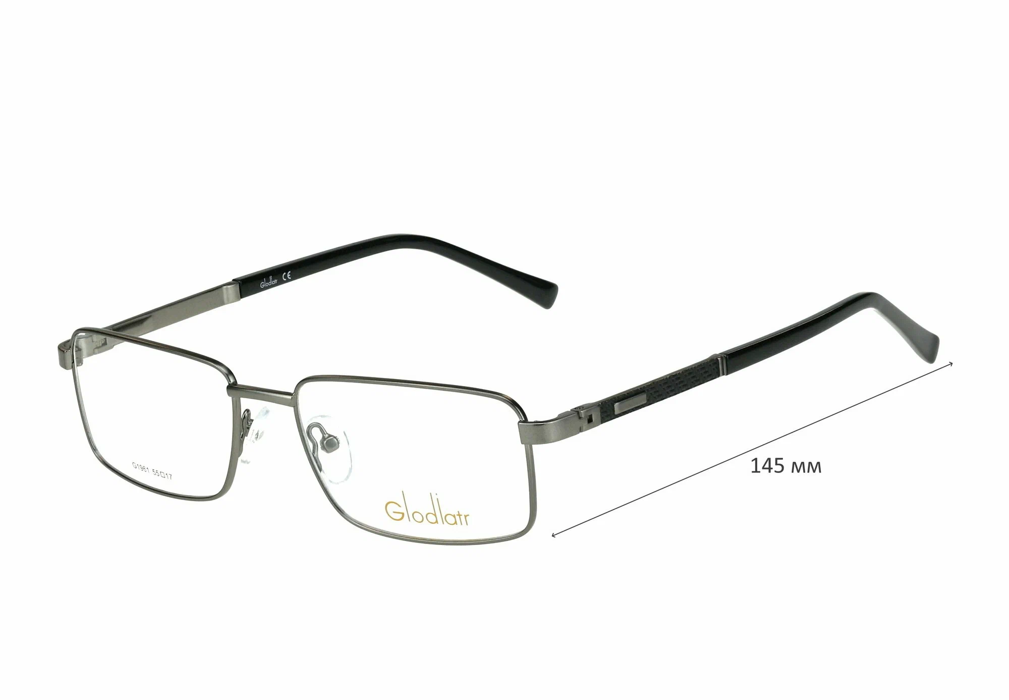 Готовые очки для зрения с футляром на магните GLODIATR мод. 1961 Цвет 3 с линзами ECOPLUS 1.56 HMC -1.00 РЦ 64-66