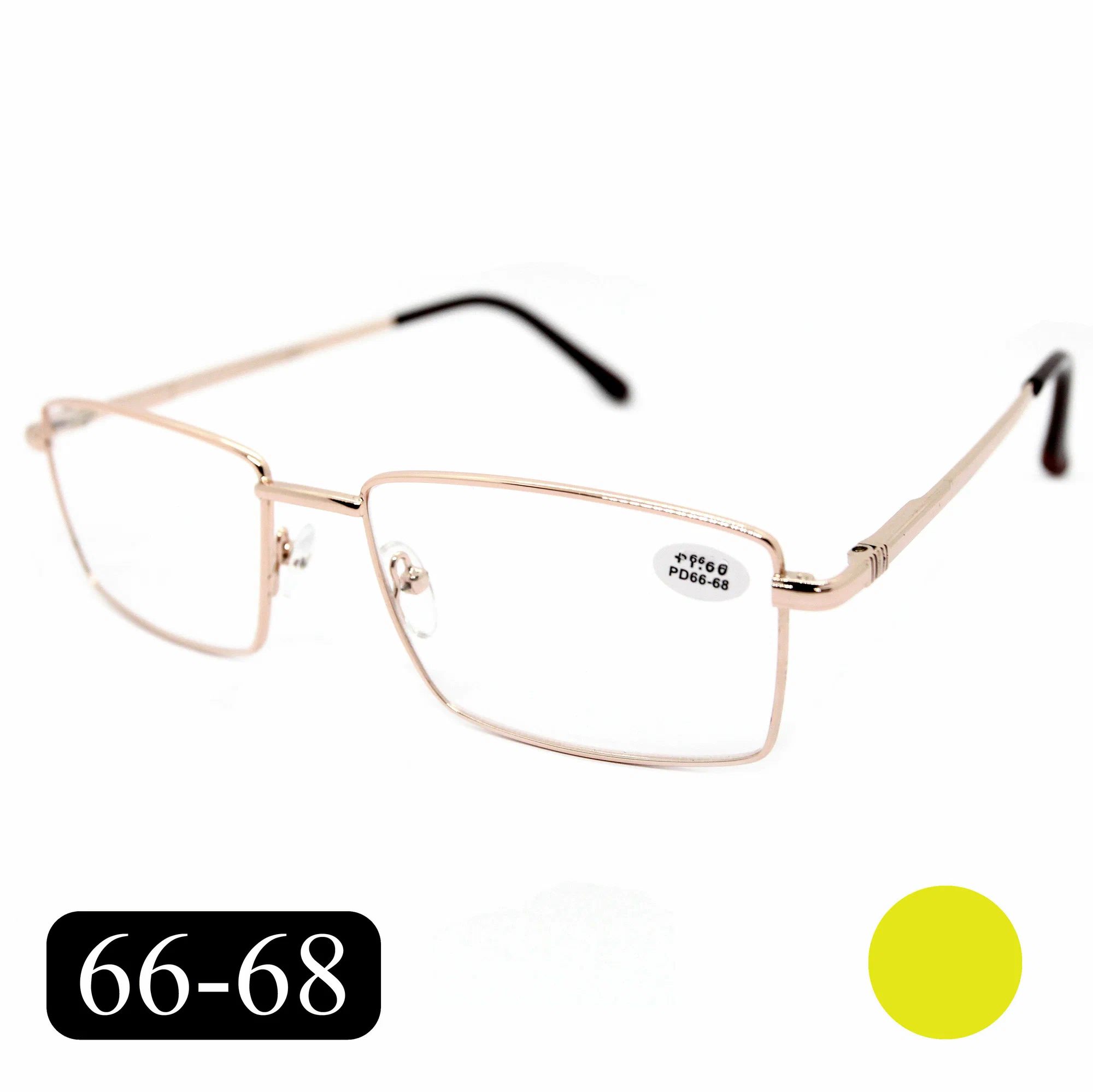 Очки корригирующие мужские-женские 66-68 (+1.25) MOCT 182 M1, без футляра, цвет золотой, линзы пластик, РЦ 66-68