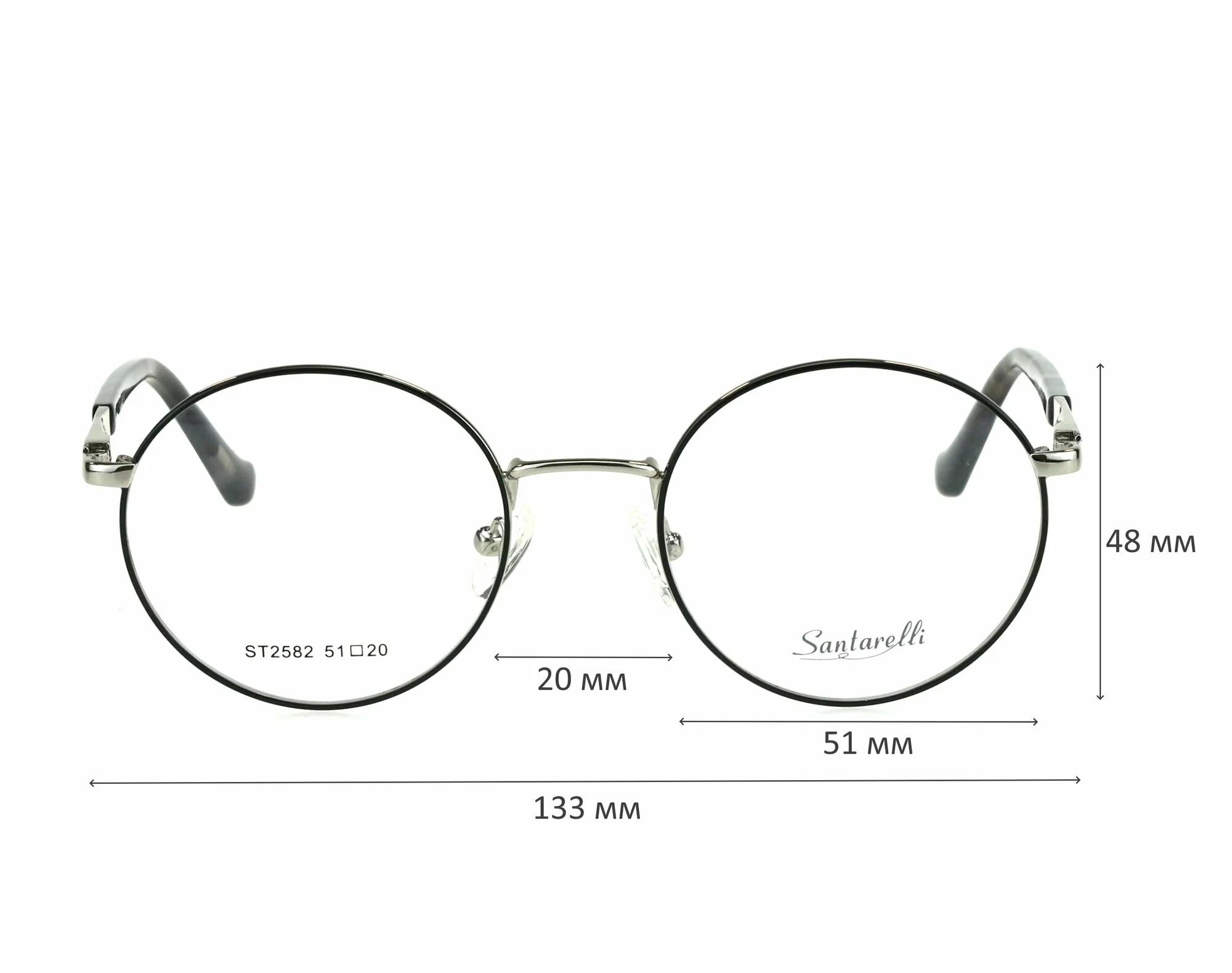 Очки для чтения с футляром на магните SANTARELLI мод. 2582 Цвет 1 с линзами ECOPLUS 1.56 HMC +6.00 РЦ 58-60