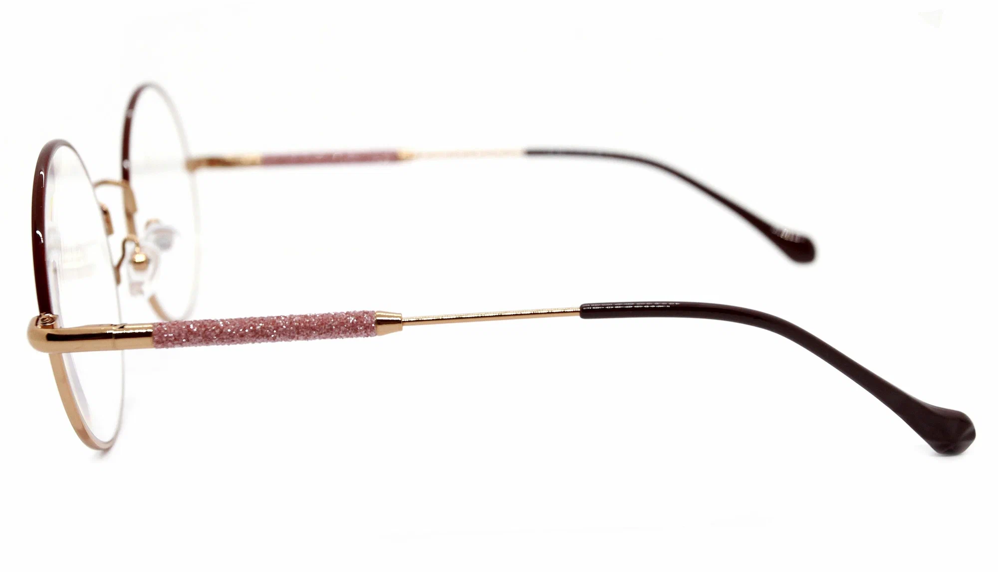 Круглые очки с диоптриями для дали (-3.50) GLODIATR 1908-C3, с футляром, цвет бордовый, РЦ 62-64