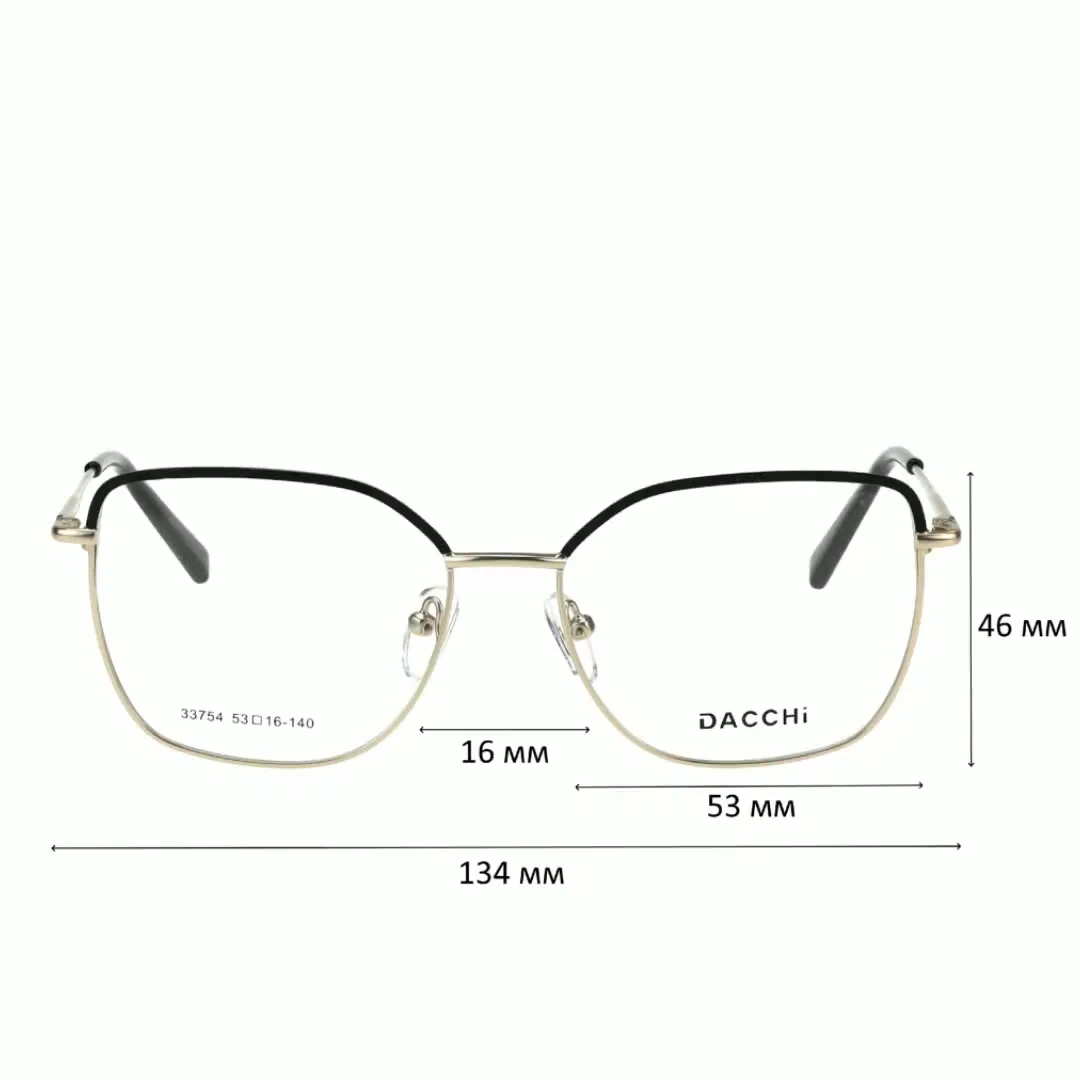 Готовые очки для зрения с футляром-змейка DACCHI мод. 33754 Цвет 1 с линзами ECOPLUS 1.50 UC -2.50 РЦ 60-62