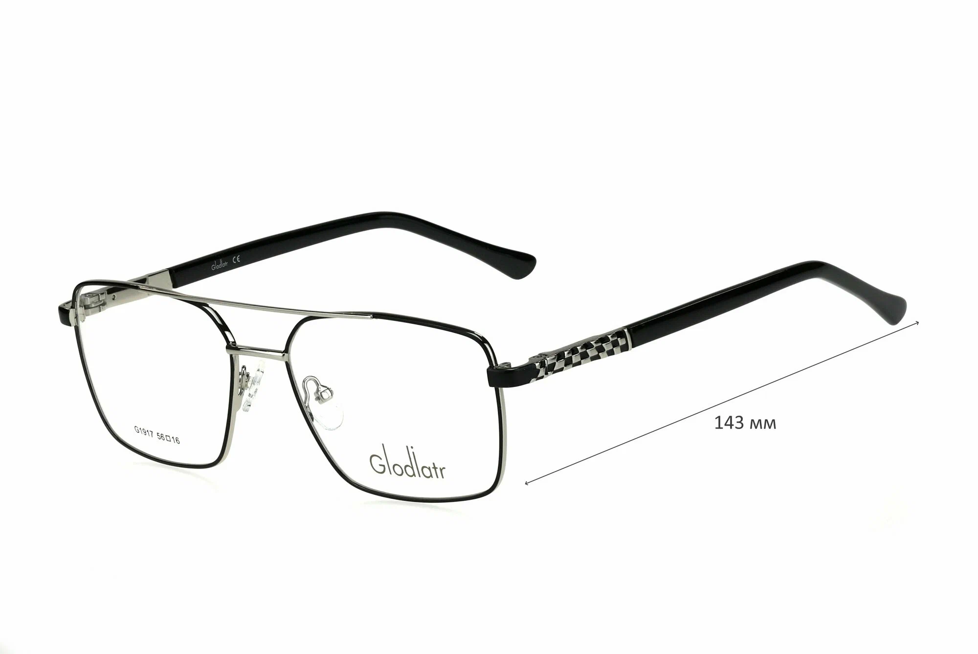 Готовые очки для зрения с футляром на магните GLODIATR мод. 1917 Цвет 6 с линзами ECOPLUS 1.56 HMC -3.25 РЦ 64-66